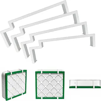 Updated Box Fan Filter Clips for 20 Inch Box Fan, Reusable Air Filter Holder Clips Wider fit for 20x20x1 Furnace Filter, Gap-Reducing 4-Point Holder, No Tape Tool-Free DIY Box Fan Filter Kit, 4 Pcs