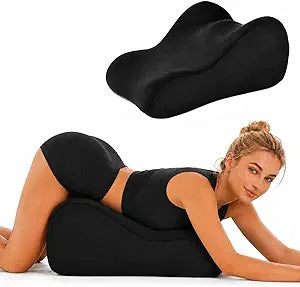 Memory Foam Ergonomic Wedge Pillow, Reading Wedge Pillow for Sleeping, Reading, Lying, Chin & Back Support Pillow,Ideal for Massage, for Family, Friends and FestivalBlack