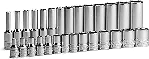 Capri Tools 1/4 in. Drive 6-Point Socket Set (Shallow & Deep Set / 4-15 mm)