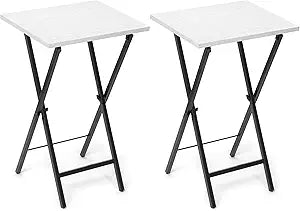 Acovy TV Tray Table Set of 2, TV Dinner Tray, Folding Table, Foldable TV-Trays, Side Table for Bed, Couch, Portable and Small Easy to Move