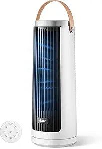 LEVOIT Tower Fan for Bedroom, 20dB Quiet Desk Fan with 23ft/s, Portable & Easy to Carry, 3-Angle & 5-Speed Mini Oscillating Fan, DC Motor, Bladeless, Remoter, 12H Timer, for Home, Room, Office, White