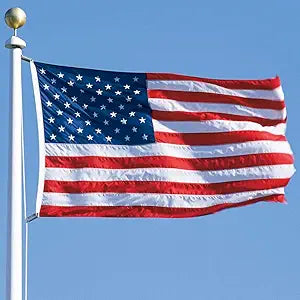 American Flag 8x12 FT Embroidered Stars, Sewn Stripes, Brass Grommets USA US Flag Polyester Long Lasting for Outdoor Use