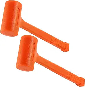 2 Piece 4 Lb 14" x 5.3" Dead Blow Hammer Orange, Durable Rebound Resistant Dead Blow Hammer with Non-Slip Grip, Non-Marring Dead Blow Mallet