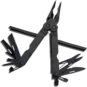 SOG PowerLock Multi-Tool- Compound Leverage Technology with EOD Crimper Device, 420 Stainless Steel Body, 18 Lightweight Specialty Tools (B61N-CP) , Black