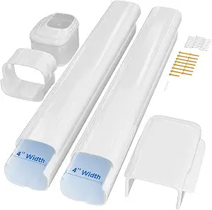 4 Inch Mini Split Line Set Cover, 7.5 Ft PVC & PP Line Cover Set