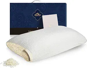 Talatex Talalay Shredded Latex Pillow-100% Natural Latex Premium Pillow with Adjustable Neck Support Area for Back, Stomach or Side Sleepers