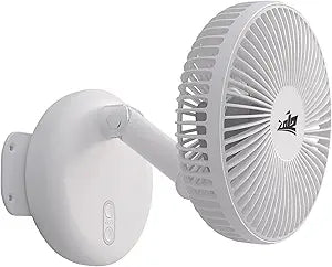 ZOIZ 12V RV Wall Mount Fan, Quiet Oscillating Air Circulator Timer, Wall Mounted for Camper Van, Travel Trailer, Car, Boat, Bedroom & Living Room, Portable Cooling for Van Life Camping (White)