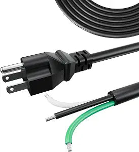 6ft 12 Gauge 3 Prong Heavy Duty Replacement Power Supply Cord Cable 110V 115V 120V Pigtail, for Appliance, Power Tools, 12 AWG 3 Conductor Wire Cable Black
