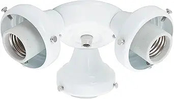 Hunter Three Light White Fitter for Ceiling Fan - Ceiling Fan Light Kit Base & Replacement, Compatible with Hunter & Casablanca - 99135, White