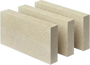 Protalwell Woodstove Firebricks, Upgrade Fire Bricks Replacement for US Stove FBP6, Size 9" x 4-1/2" x 1-1/4", 3-Pack