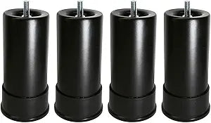 Benbuoo 5.5 Inch Metal Adjustable Bed Base Frame Leg Replacement Heavy Duty Extra Height Leg Compatible with 93% of Frameworks Such as M8 M10 M12 Thread (Set of 4), Black, 5.5in