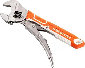 VANQUISH 10'' Locking Adjustable Wrench Extreme Grip, CR-V Steel TPR Handle, Wrench for Auto Repair, General Assembly, Maintenance, Plumbing, 3160