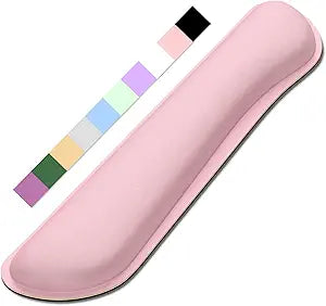 Enlarge Keyboard Wrist Rest, Cute Memory Foam Keyboard Wrist Cushion for Computer Desk Mats Support, Typing Pain Relief Ergonomic Mouse Pad Rests with Non-Slip Base for Gaming, Laptop, Pink