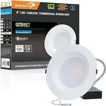 8 Inch Recessed LED Commercial Downlight with J-Box, 120-277V