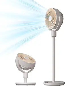 KLEAH Stand Fan for Bedroom, Pedestal Fans 90┬░ Smart Oscillating, 90ft Airflow Quiet Floor Fan with Remote, 3 Modes, 9 Speeds, 12H Timer, 3 Heights Adjustable, Standing Fan for Bedroom, Home, Office
