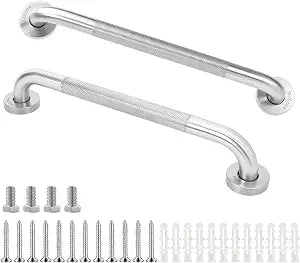 304 Stainless Steel Grab Bar for Bathroom, Heavy Duty Anti-Slip Shower Handle, Rustproof Safety Grab Bar for Seniors, 2-Pack (Silver, 20 Inch)