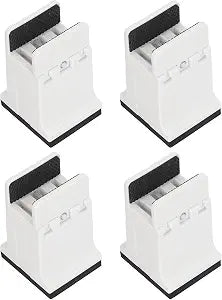 Dioche 6in Furniture Riser 4pcs Adjustable Furniture Risers with Screw Clamp - Heavy Duty Bed Couch Risers for Custom Height Adjustment - NoiseReducing Rubber Design, Ideal for Tables (White)