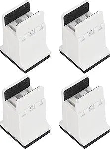 Dioche 6in Furniture Riser 4pcs Adjustable Furniture Risers with Screw Clamp - Heavy Duty Bed Couch Risers for Custom Height Adjustment - NoiseReducing Rubber Design, Ideal for Tables (White)