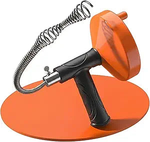 33 Feet Drain Snake Auger, Plumbing Snake Drain Hair Clog Removal Tool, Sink Unclogger Drain, Heavy Duty Drum Auger, Cleaner Tool for Bathroom Kitchen Tub Shower Drain Clog Remover with GlovesOrange