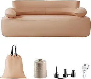 Inflatable Sofa with Built-in Air Pump Rechargeable, Inflatable Couch Support 880 lbs,Blow Up Couch for Camping Home,Travel,Picnic