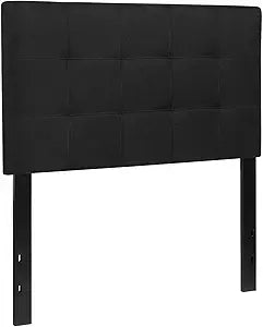 Flash Furniture Bedford Box Stitch Tufted Upholstered Twin Size Headboard in Black Fabric