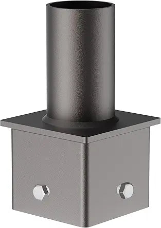 4 Inch Square Pole Bracket Tenon Adapter | 2-3/8" Slip Fitter Mount for LED Shoebox, Street, and Parking Lot Lights | Heavy Duty 4" OD Square Post Mounting Bracket