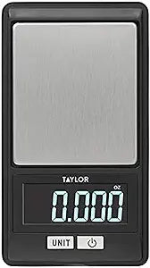Taylor High-Precision Digital Portioning Scale with Cover, 16OZ/500G, Black