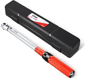DNA MOTORING 3/8-Inch Drive Click Torque Wrench 10-100 FT.-LB / 13.6-135.6 N.M Torque Wrench For Repairs, Machinery Maintenance Assembly, Sliver/Red, TOOLS-00514