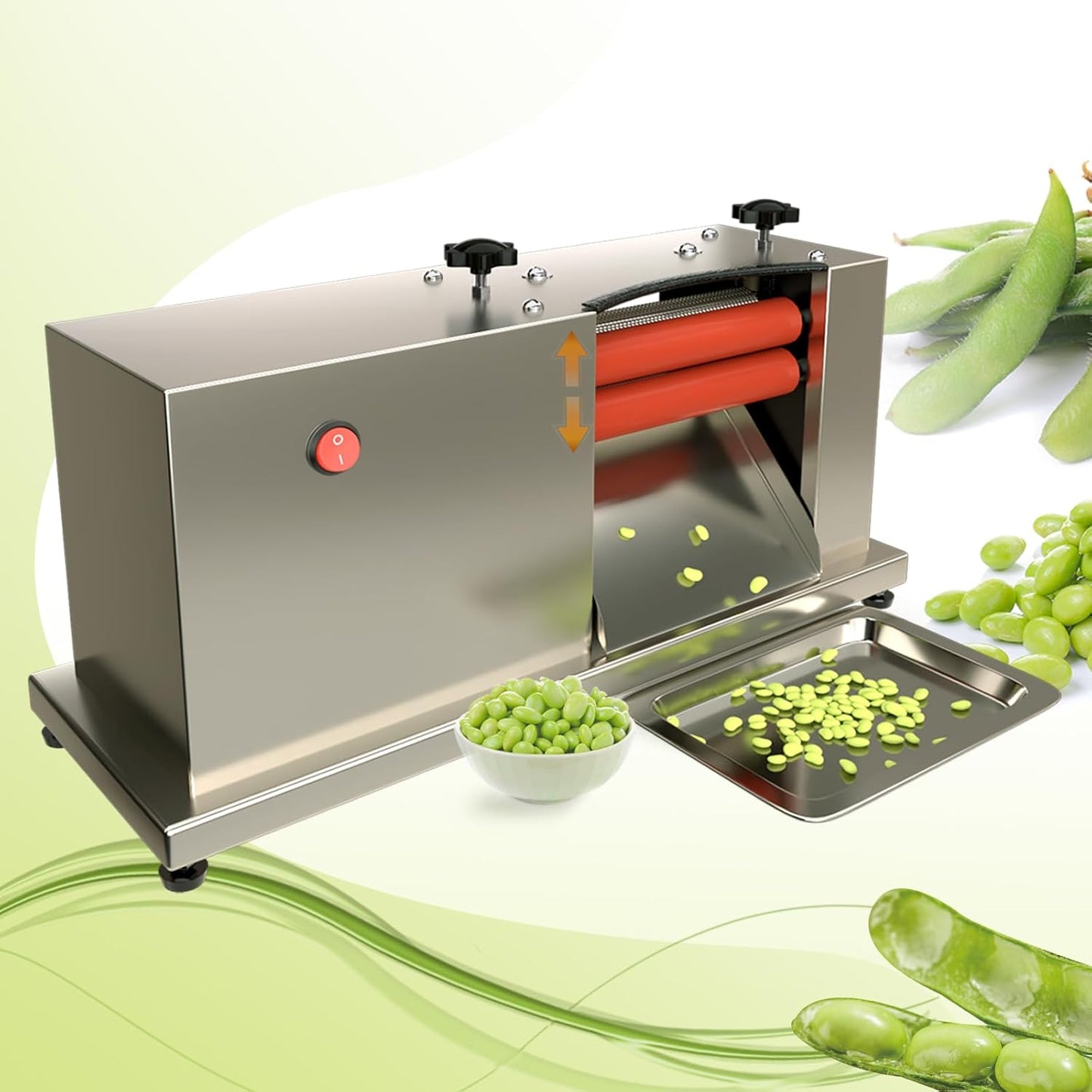 Adjustable Electric Pea Sheller Machine, Semi Automatic Bean Pea Sheller, Commercial Bean Pea Peeler, Stainless Steel Home Pea Peeling Machine for Restaurant Kitchen