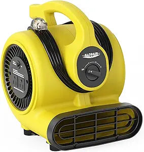 ALORAIR 600 CFM Air Mover Blower Fan for Industrial, Workshop, and Home Use - 3 Speeds, 5 Adjustable Angles and Daisy Chain - Ideal for Water Damage Restoration and Plumbing - GF600A Yellow