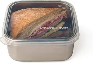 U-Konserve 30 oz Stainless Steel Bento Box Food Container Clear