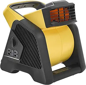 MOUNTO Heavy Duty Utility Blower, 3 Speed Portable Floor Fan with Outlet & Pivoting Head for Home & Garage Cooling, Drying and Air Circulation
