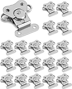 QWORK Heavy Duty Stainless Steel Latch for Flight Cases and Equipment Boxes, 20 Pack 2" x 1-1/2", High Working Loads, 0.94" Distance BetweenHoles
