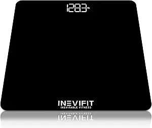 INEVIFIT Premium Bathroom Scale, Highly Accurate Digital Bathroom Body Scale, Measures Weight up to 400 lbs. Includes Batteries