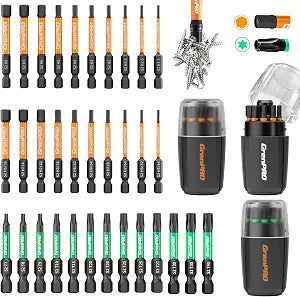 GRENPRO 33Pcs Impact Driver Bit Set, 2" Allen Wrench & Torx Drill Bit Set