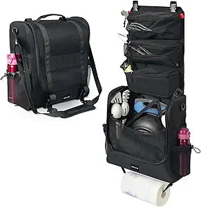 Camp Kitchen Organizer, Cooking Tools Storage Caddy Bag, Multi-Pockets, Paper Towel Holder, Portable Hanging Kitchen Caddy for Camping Utensils, Cookware & BBQ Essentials Bag Only