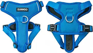 DJANGO Tahoe No Pull Dog Harness Escape-Proof Dog Harness for Large Dogs with Front & Back Clips for Everyday Use Adjustable, Padded, Reflective, Secure Fit, Easy On/Off Alpine Blue, XL