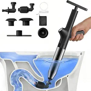 HAMITOR Toilet Plunger Drain Clog Remover High Pressure with Barometer