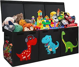 Mabahoo Extra Large Toy Box, Collapsible Toy Storage Organizer with Lids, Cute Toy Storage Chest for Kids Boys Girls, 40" x 16" x 16" Bin Box for Living Room, Playroom, Bedroom, Nursery