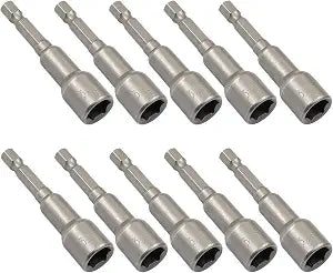 Litoexpe 10 Pcs 3/8" Hex Magnetic Nut Driver