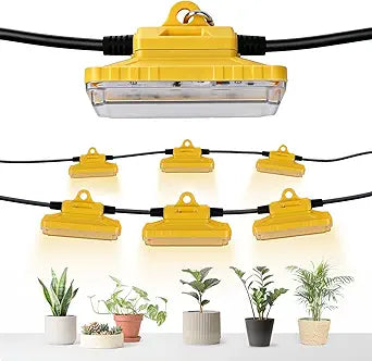 EP Plant Growth String Lights - 8000 LM Full Spectrum LED Grow Lights for Indoor Plants, 22 Ft 6-Light with 5000K White & Full Spectrum LEDs, Ideal for Greenhouse, Hydroponics, Vertical Farming (120V)