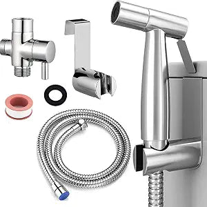 Stainless Steel Bidet Sprayer for Toilet Handheld Cloth Diaper Sprayer & Bathroom Jet Kit with Hose High Water Pressure for Pet Bathing & Feminine Hygiene