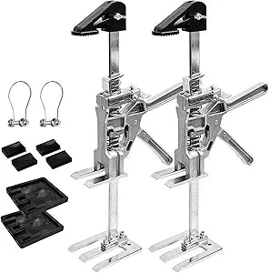 2 Pack Labor Saving Arm Jack, 10" Height-Adjustable All-Metal Hand Lifting Jack Tool, Precise Control Slow/Fast Descent for Furniture Door Window Cabinet