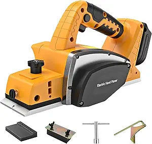 Cordless Hand Planer Compatible with DeWalt 20V Battery3-1/4" Brushless Electric Wood Planer30000 CPM Power Planer with Precision Depth Adjustment for Woodworking & Carpentry(Tool OnlyNo Battery)