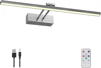 Picture Light,Battery Art Lights for Wall,Wireless Remote Painting Light with Timer and Dimmable,16Metal Display Lighting for Artwork,Portrait,Gallery (Brushed Black)