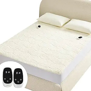 Caperia Heated Mattress Pad Queen, Electric Mattress Pad with 9 Heat Settings, Memory Function, Fast Heating, 1-12 Hours Auto Off, Deep Pocket, Machine Washable, 60"x 80", White