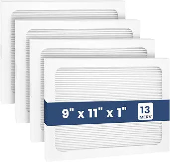 4 Pack 9 x 11 x 1 MERV 13 Replacement Filter Compatible with Santa Fe Compact70, Ultra70, Element, Compact2, UA 65H Dehumidifier Models