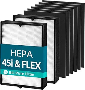 45i Filter Replacement Fit for Alen BreatheSmart 45i / Flex Air Purifier H13 True HEPA Activated Carbon Pre-Filte,2 Combon Set