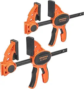 Jorgensen 6" One Hand Clamp/Spreader, 400 Lbs Clamping Force, E-Z Hold Bar Clamps Set, Medium Duty, 2-pack