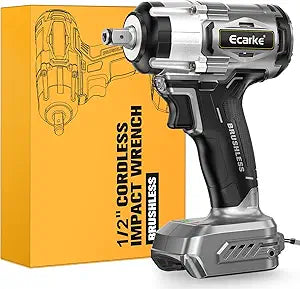 Ecarke Cordless Impact Wrench 1/2 inch Compatible with Dewalt 20v Battery, 300 FT-LBS (400N.m) Brushless Electric Impact Gun with LED Work Light, High Torque Impact Driver, Bare Tool Only